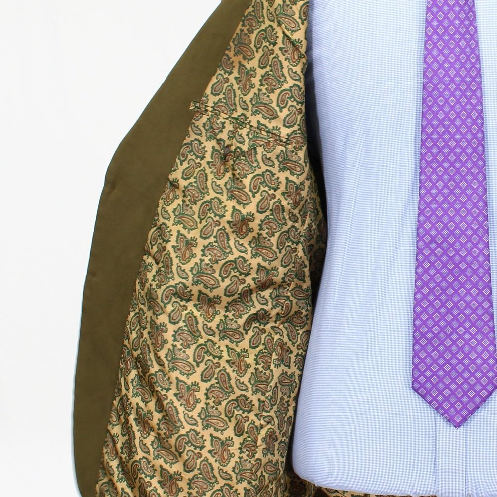 Ralph Lauren 44R Green Solid 2-Button Sport Coat Blazer Jacket V987 - Picture 9 of 11